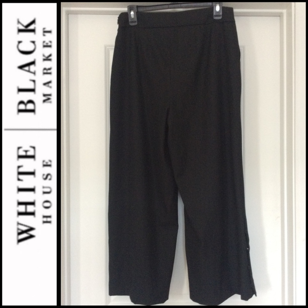 NWT WHBM Luxe Textured Wide Leg Crop Pants - Picture 5 of 8